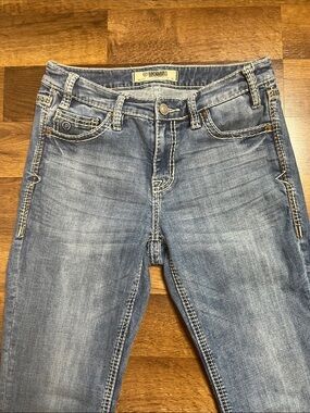 Rock & Roll Faded Jeans Riding Bootcut with Contrast Stitching Waist 28